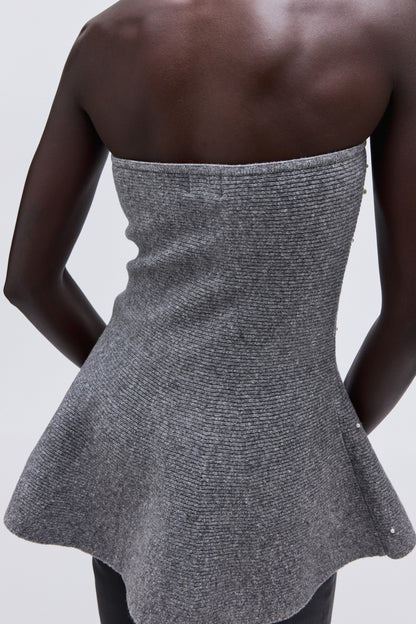 Bead-embellished bandeau top