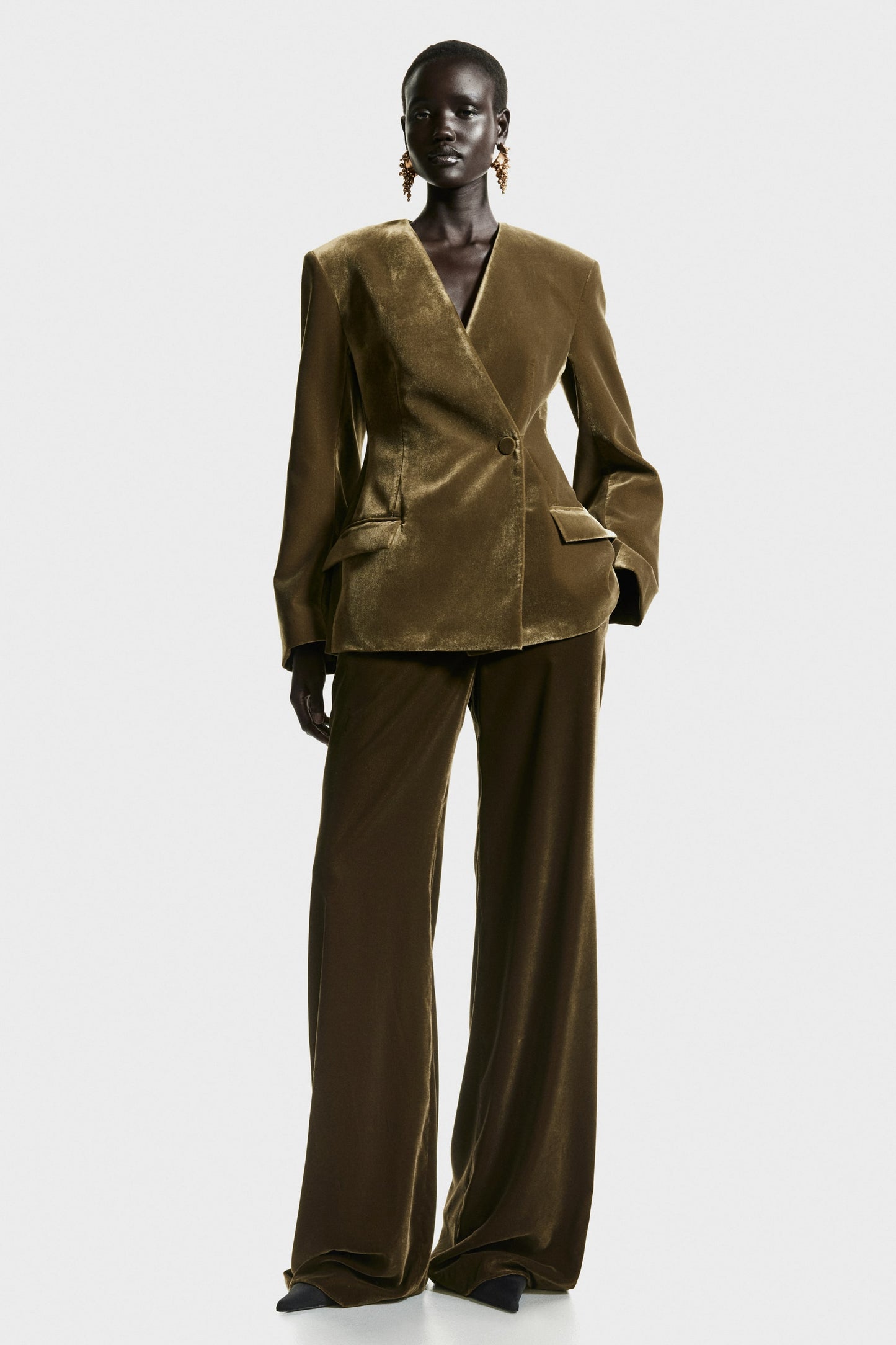 Bootcut velvet trousers