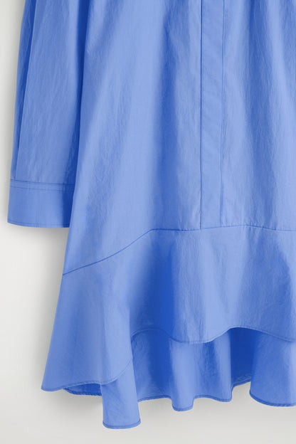 Flared Cotton Mini Shirt Dress