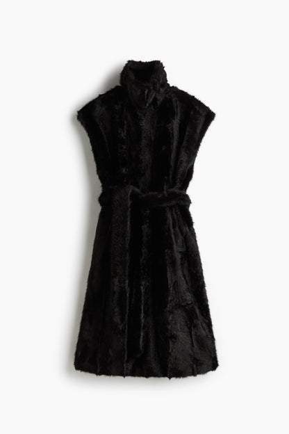 Long tie-belt gilet