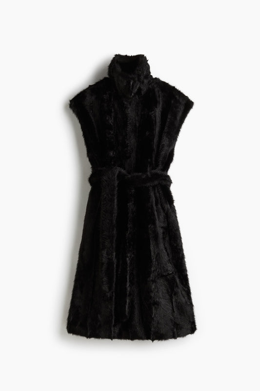 Long tie-belt gilet