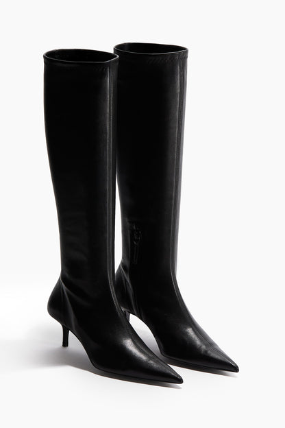 Heeled leather sock boots