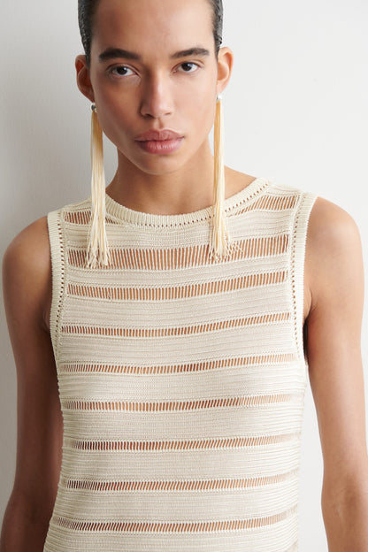 Ladder-Stitch Knitted Top