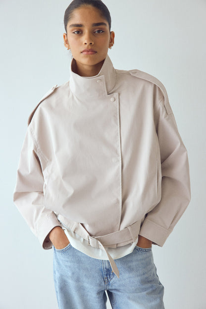 Oversized belted jacket