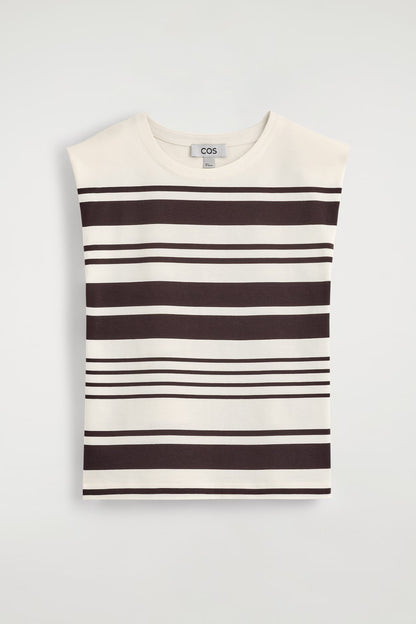Folded-Shoulder Cotton-Jersey Tank Top