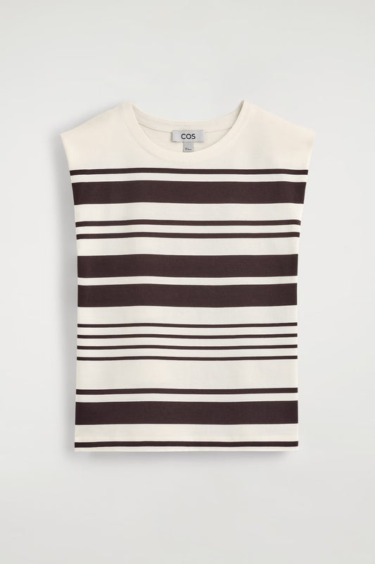 Folded-Shoulder Cotton-Jersey Tank Top
