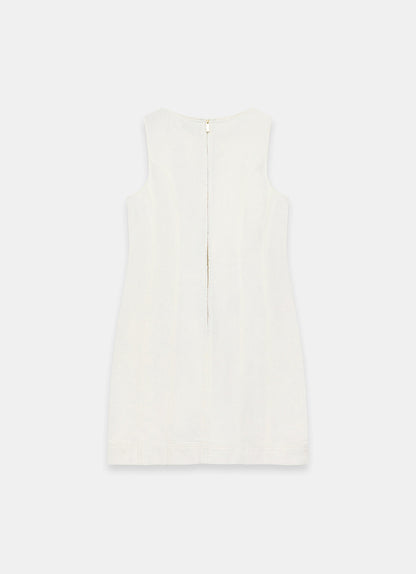 White Denim Shift Mini Dress