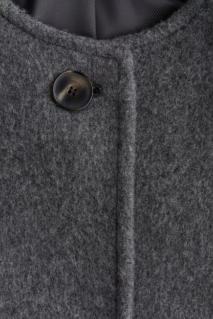 Scarf-detail wool-blend coat