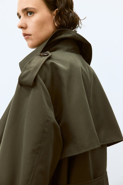 Double-breasted trench coat