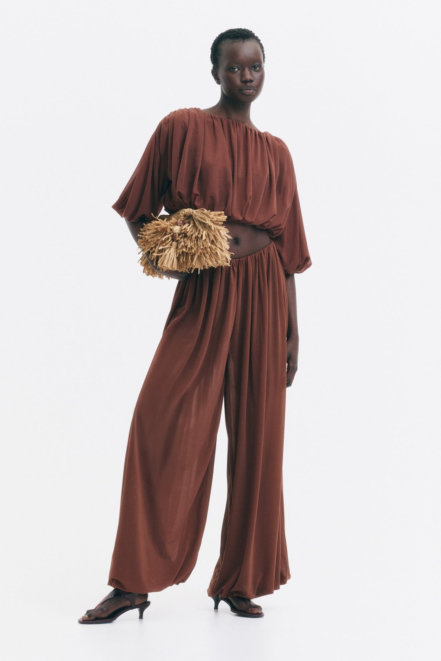 Draped balloon trousers