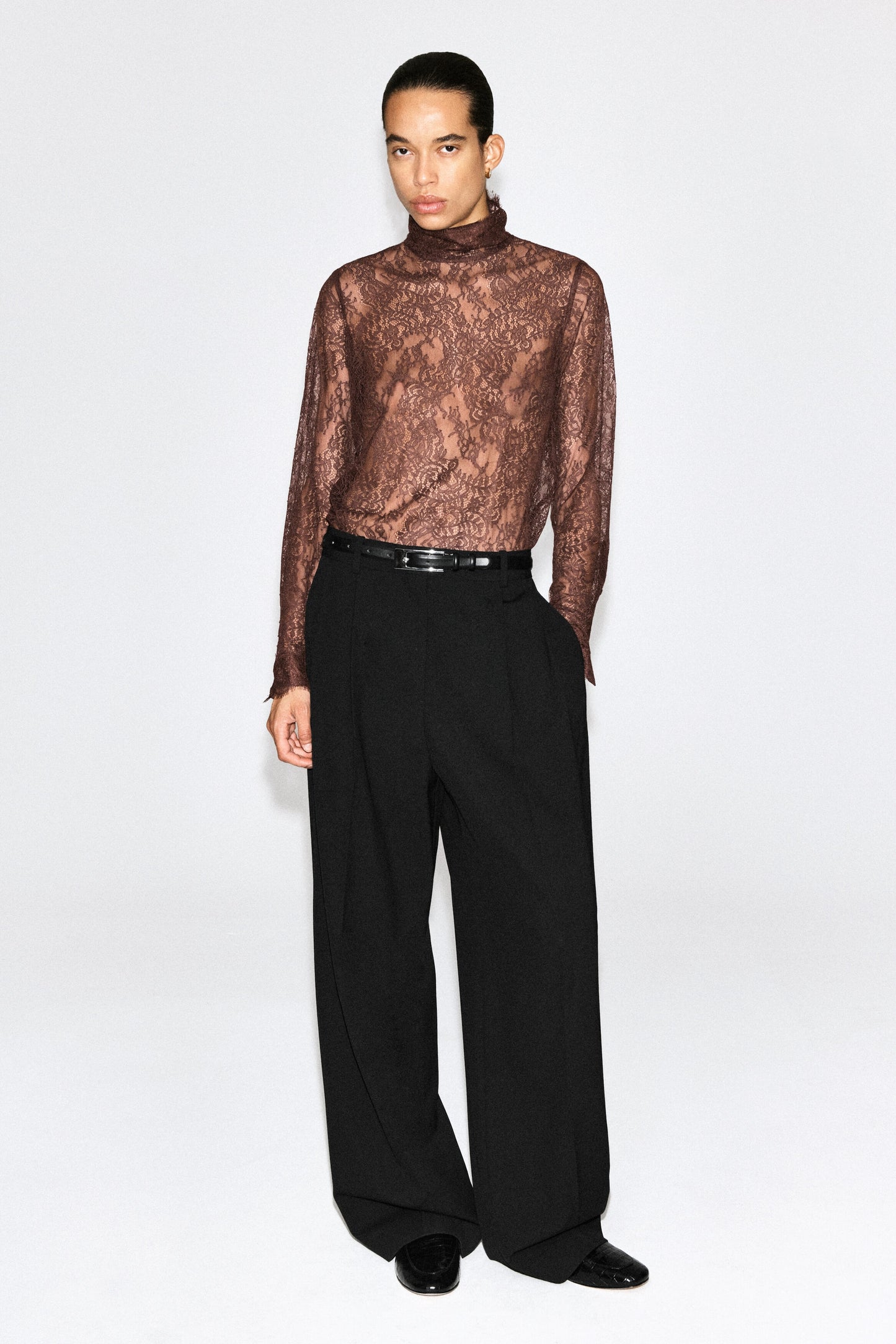 High-Neck Lace Top