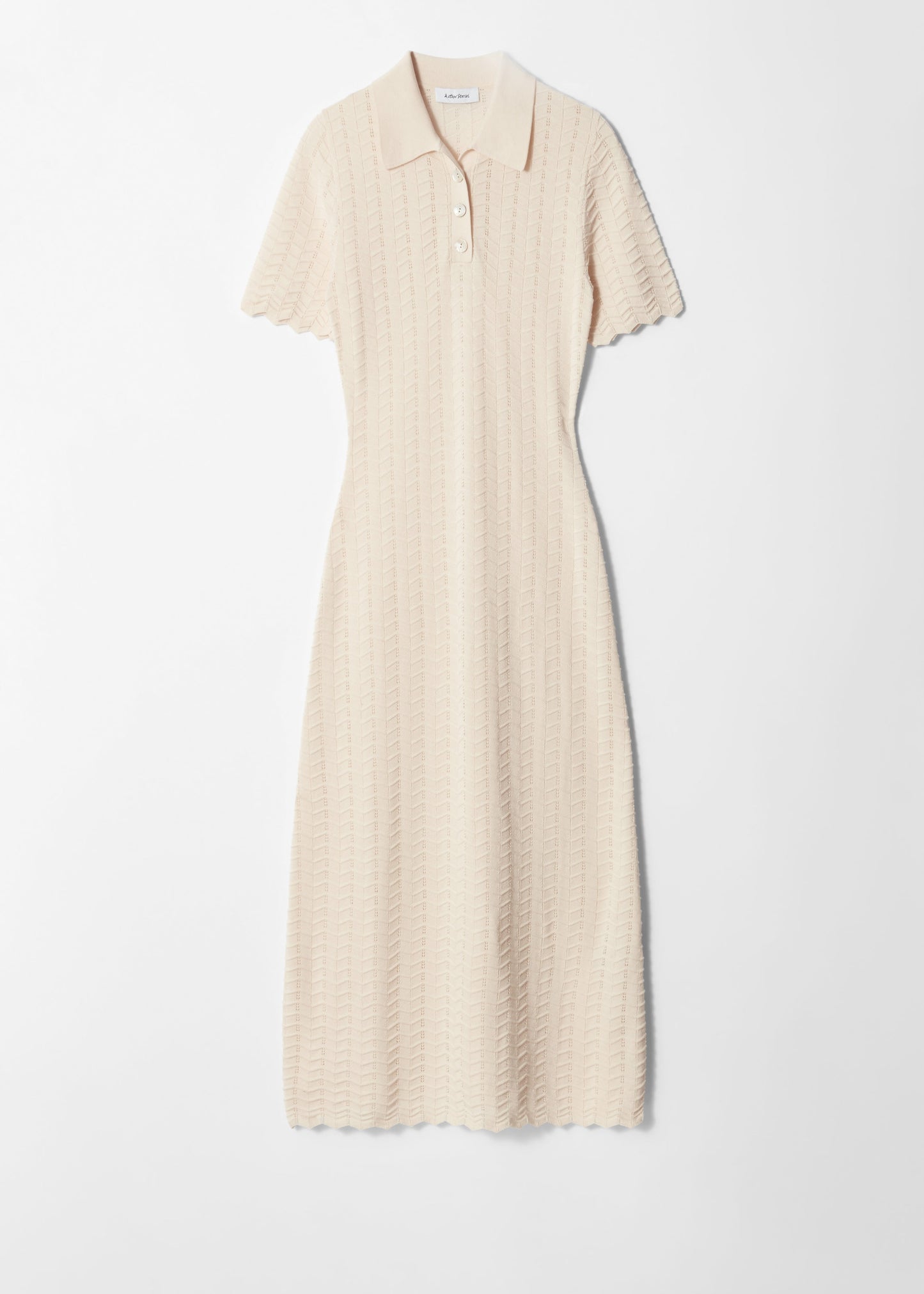 Pointelle-Knit Midi Dress