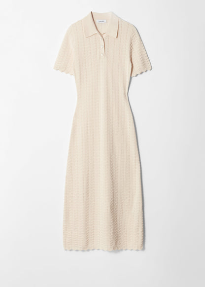 Pointelle-Knit Midi Dress