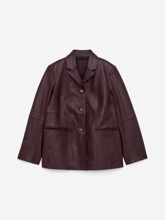 Single-Breasted Leather Jacket