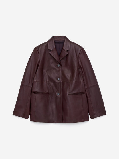 Single-Breasted Leather Jacket