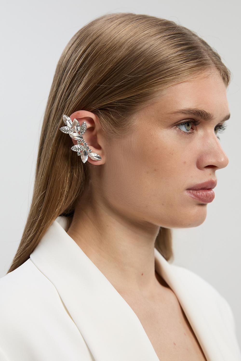 Diamante Silver Earcuff