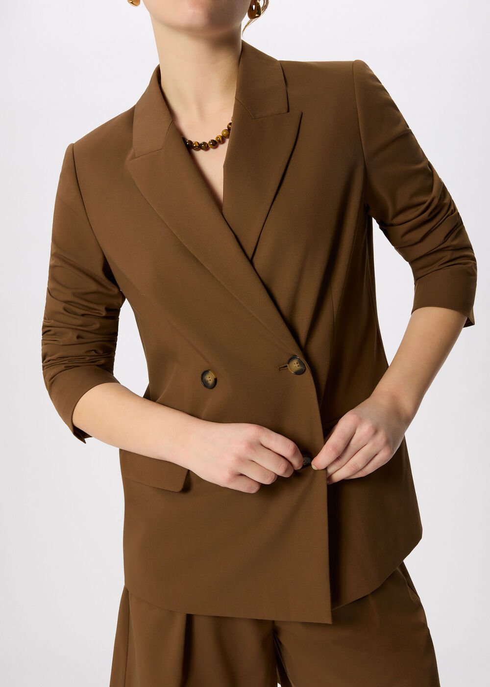 Brown Double Breasted Blazer