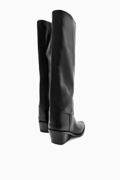 Knee-High Leather Cowboy Boots