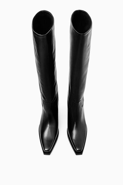 Knee-High Leather Cowboy Boots