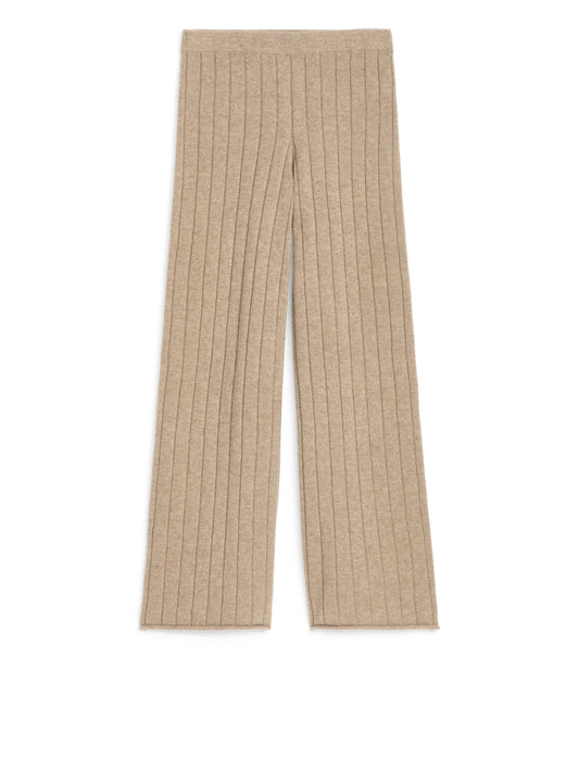 Cashmere-Wool Rib Trousers