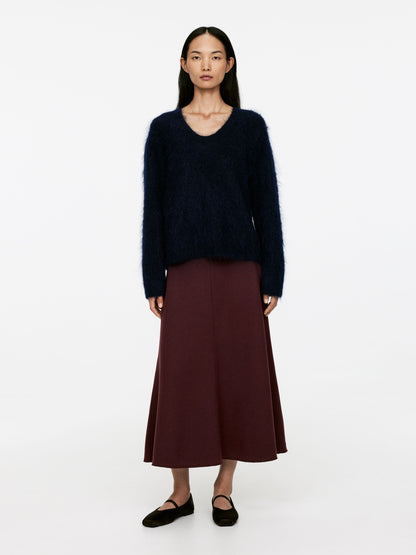 Flared Wool-Blend Skirt