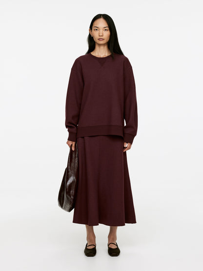 Flared Wool-Blend Skirt