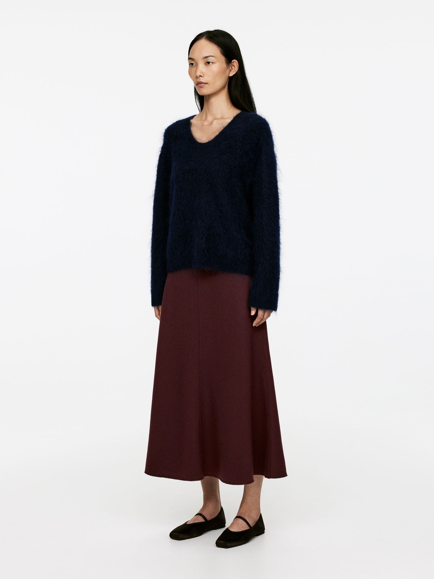 Flared Wool-Blend Skirt