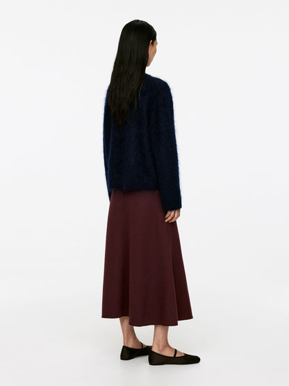 Flared Wool-Blend Skirt