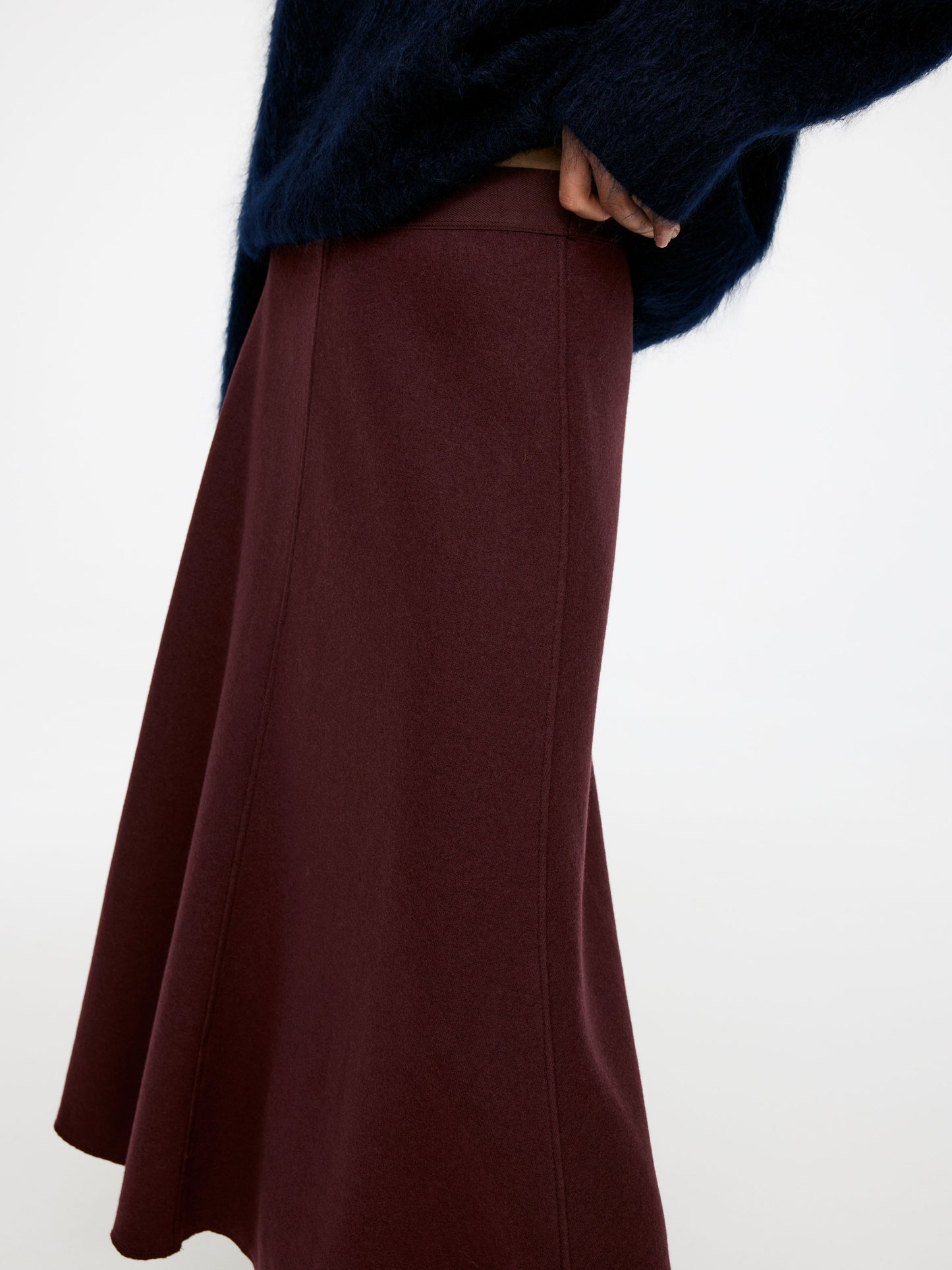 Flared Wool-Blend Skirt