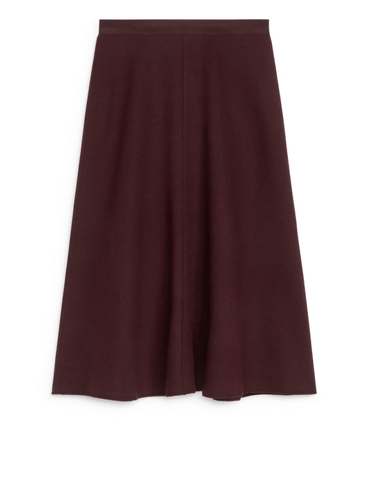 Flared Wool-Blend Skirt