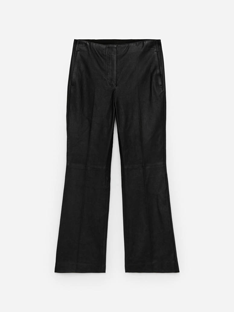 Kick-Flare Leather Trousers