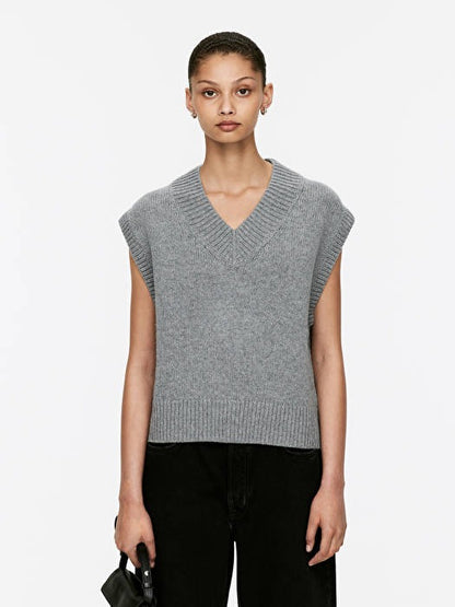 V-Neck Wool Vest