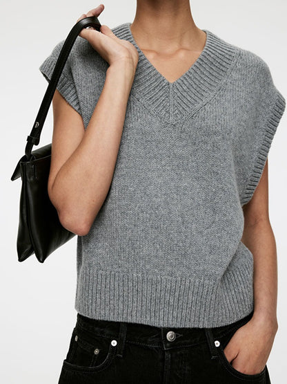 V-Neck Wool Vest