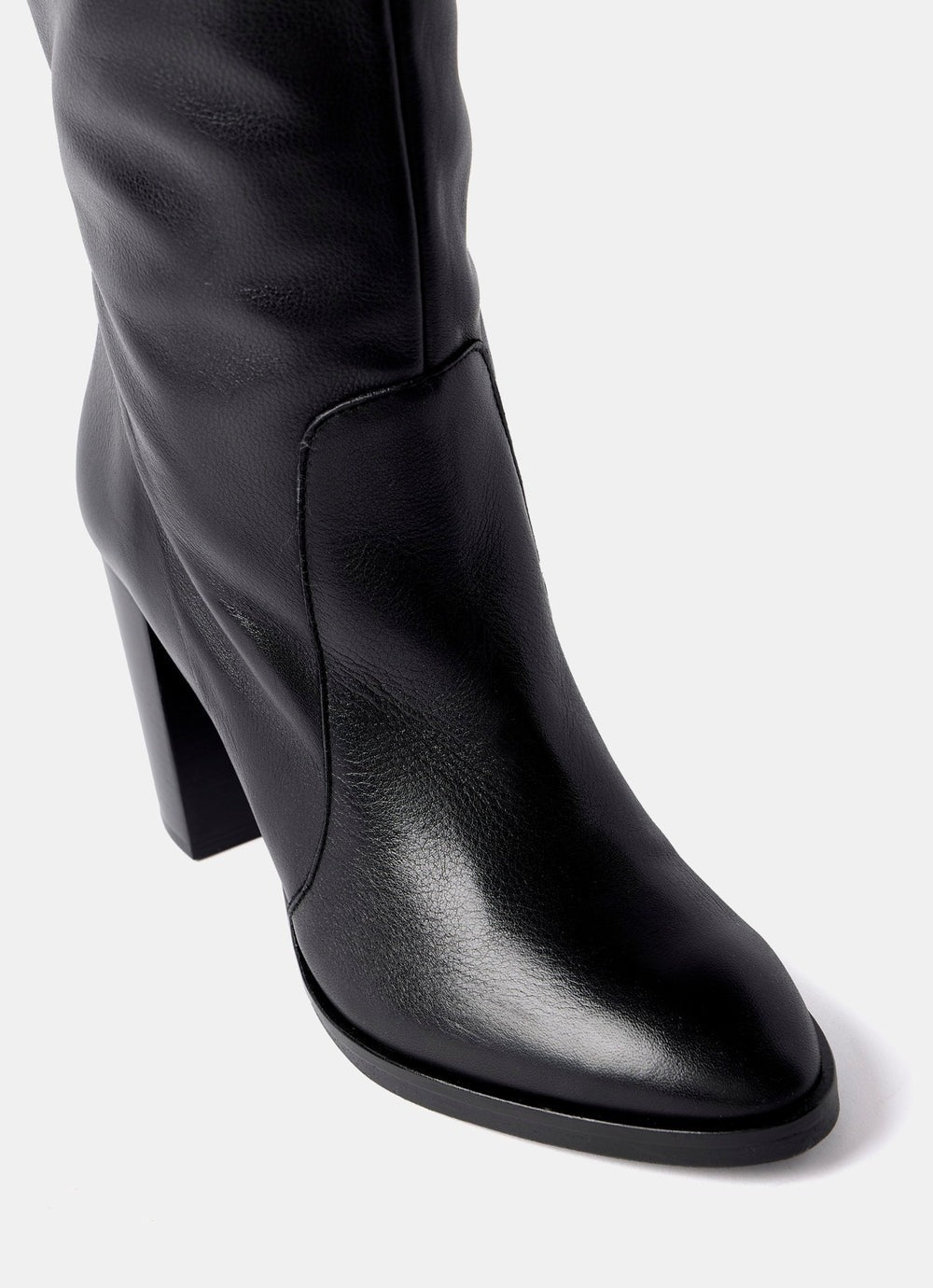 Black Leather Long Boots