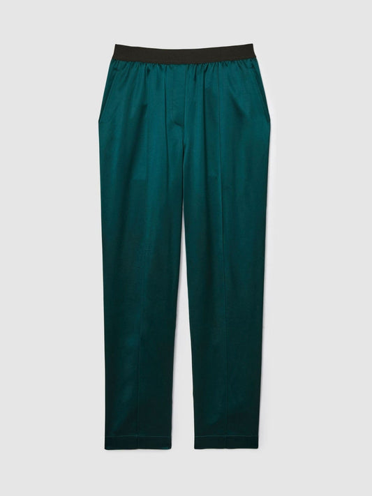 Satin Elasticated Tapered Trousers