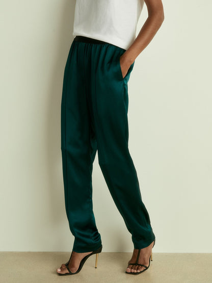 Satin Elasticated Tapered Trousers