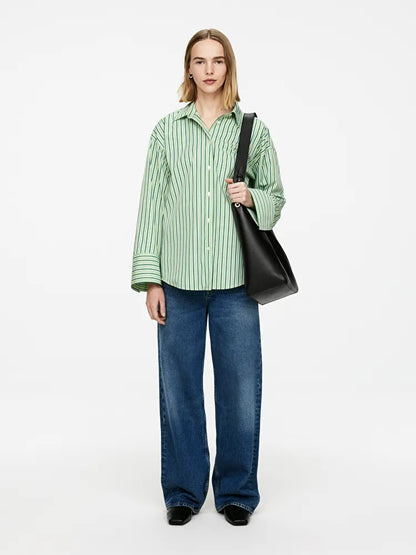 Wide-Sleeve Cotton Shirt