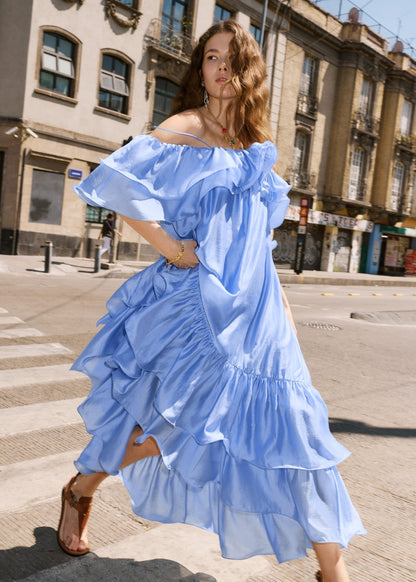 Off-Shoulder Ruffle Maxi Dress