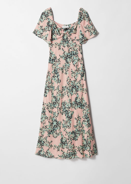 Flutter-Sleeve Midi Dress