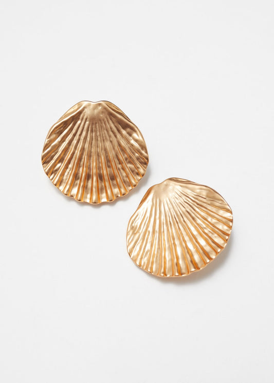 Seashell-Shaped Clip Earrings
