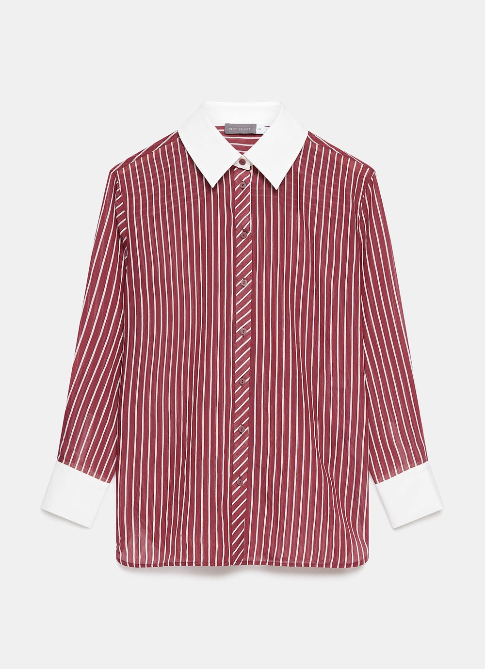 Burgundy Striped Long Sleeve Shirt
