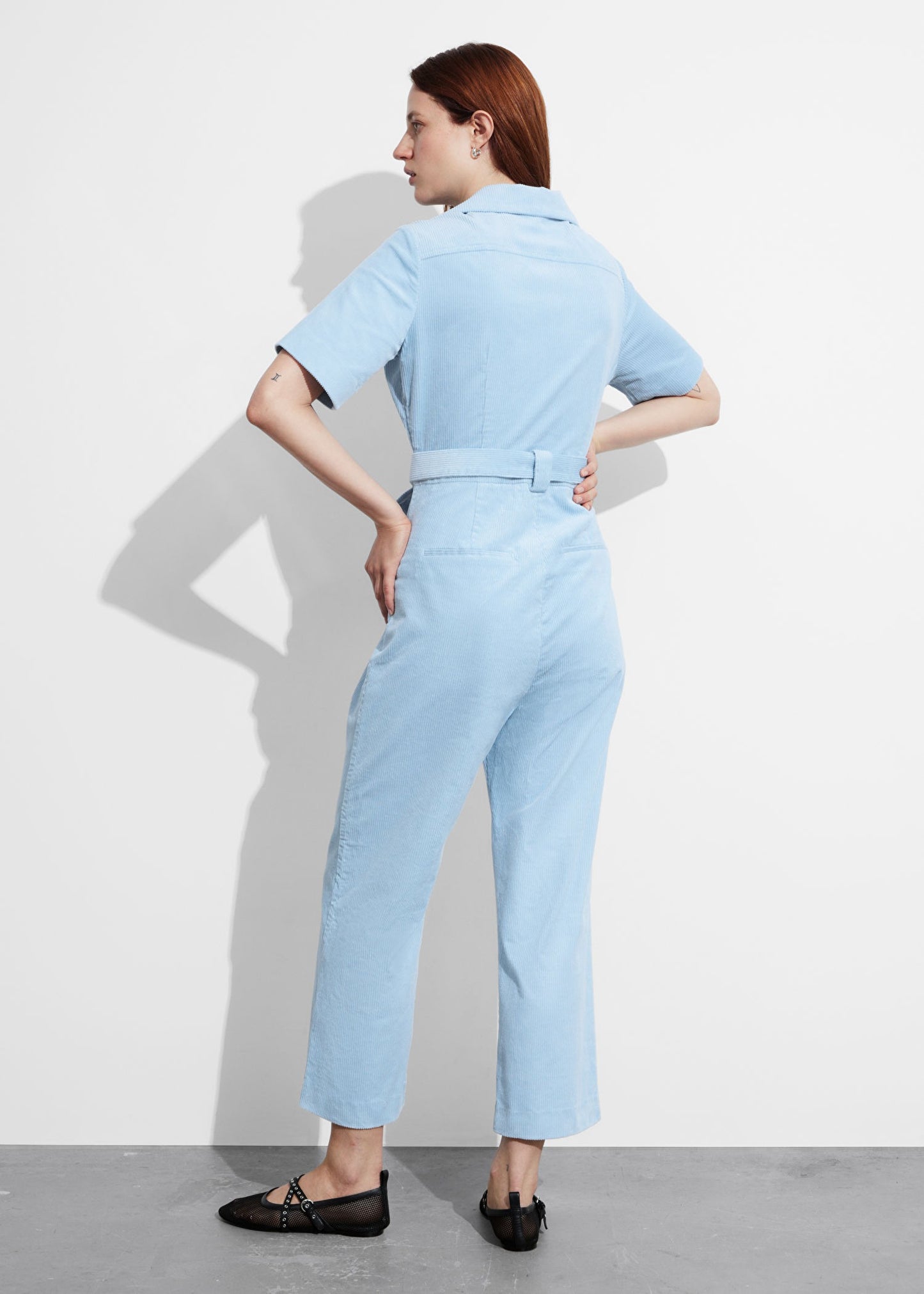 Belted Corduroy Jumpsuit