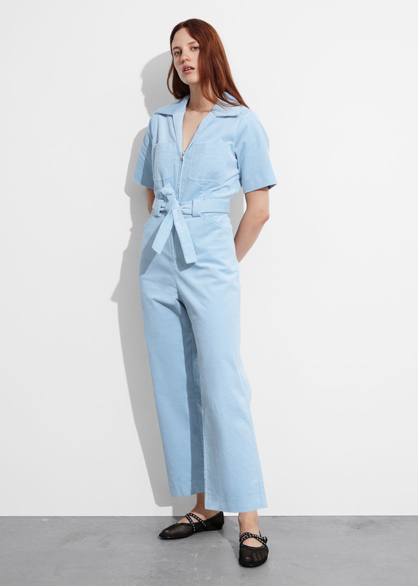 Belted Corduroy Jumpsuit