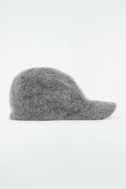 Brushed-Cashmere Baseball Cap