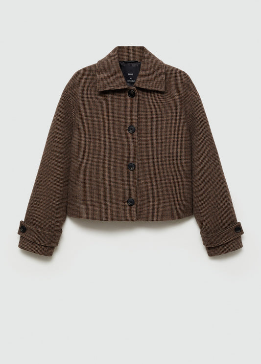 Micro-houndstooth wool jacket