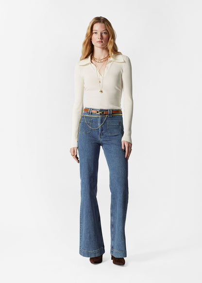 Ribbed Polo Top