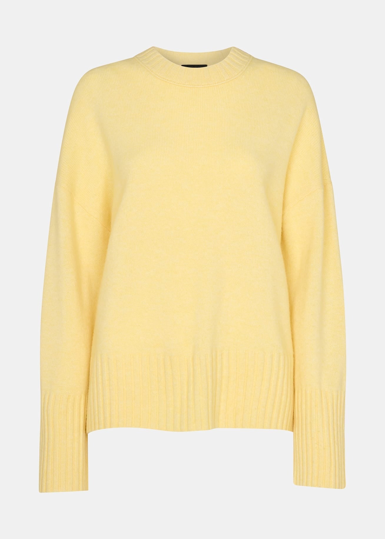 Yellow Wool Ribbed Cuff Knit