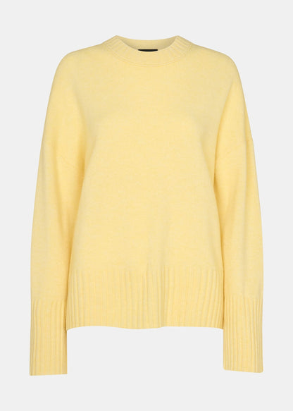 Yellow Wool Ribbed Cuff Knit