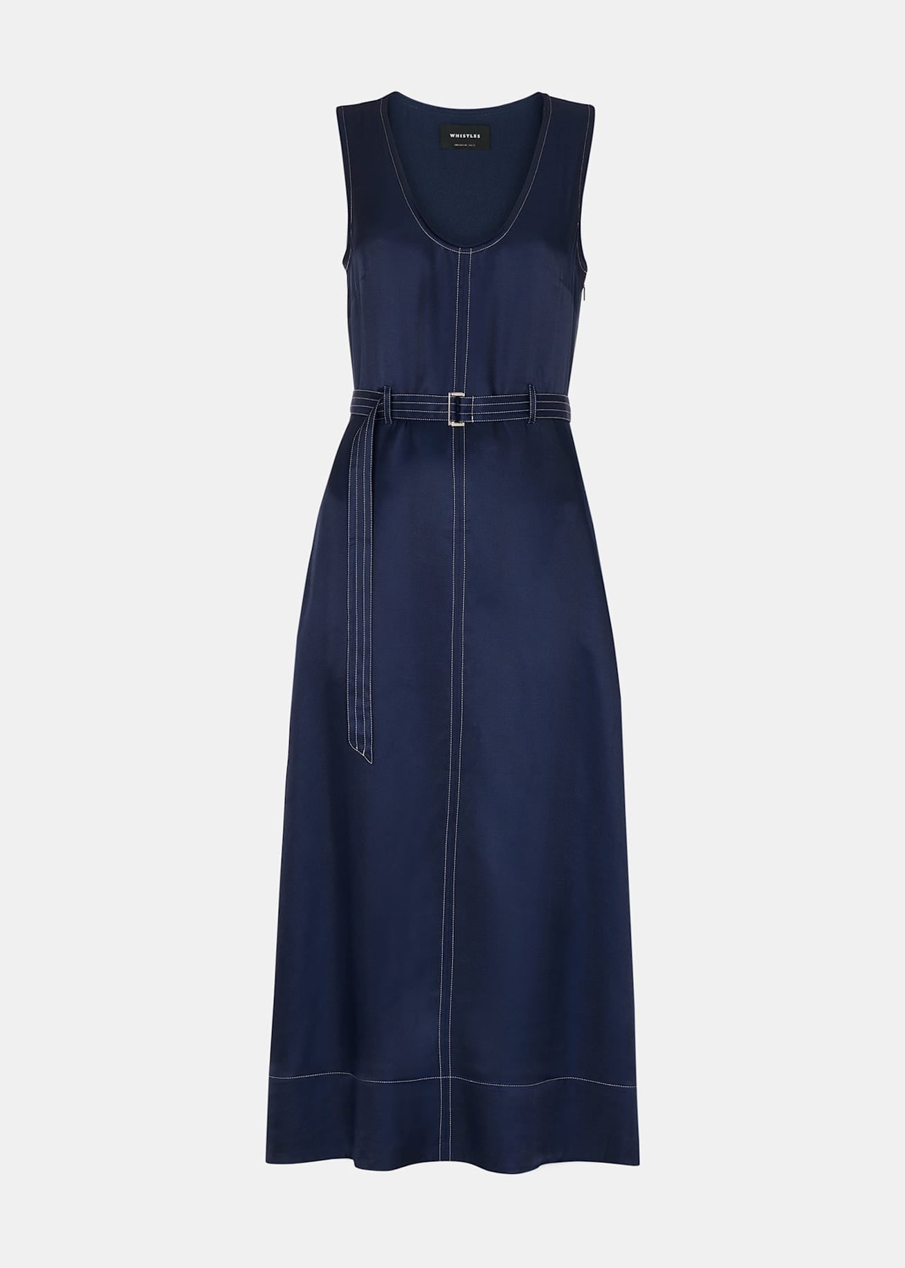 Navy Karina Sleeveless Midi Dress