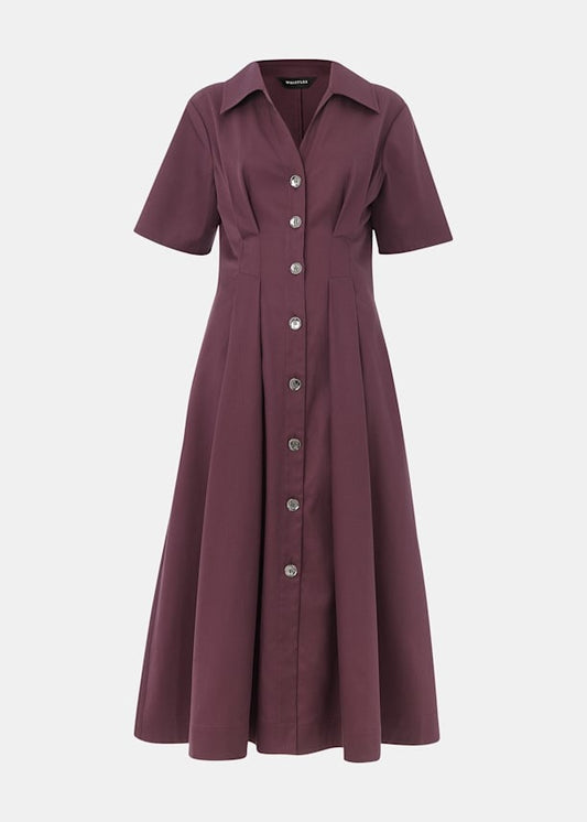 Plum Renee Button Shirt Dress